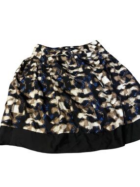 100% Silk Dana Buchman Swing Skirt Black print Silk skirt size 6